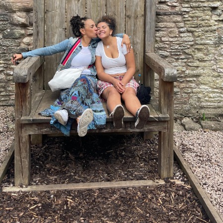 Margeaux Morial with her mother Michelle Miller.